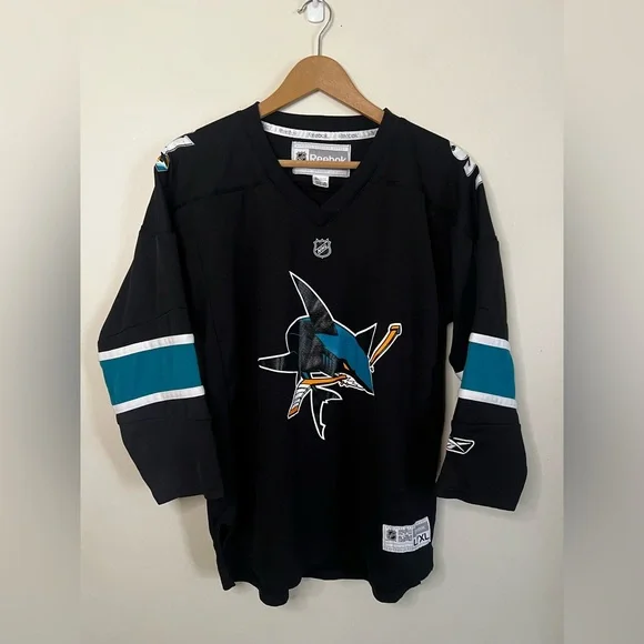 Vintage Reebok San Jose Sharks NHL Hockey Jersey Size Youth L / XL *FLAWS* - Picture 1 of 9